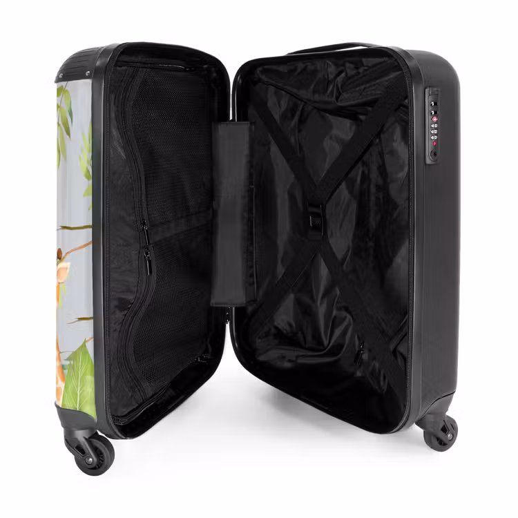 Diertjes in de jungle NBS - Handbagage koffer - Kinderen Unisex middel -binnenkant