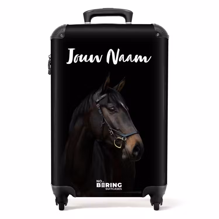 Elegant zwart paard NBS - Handbagage koffer - Kinderen Unisex middel -productfoto_recht