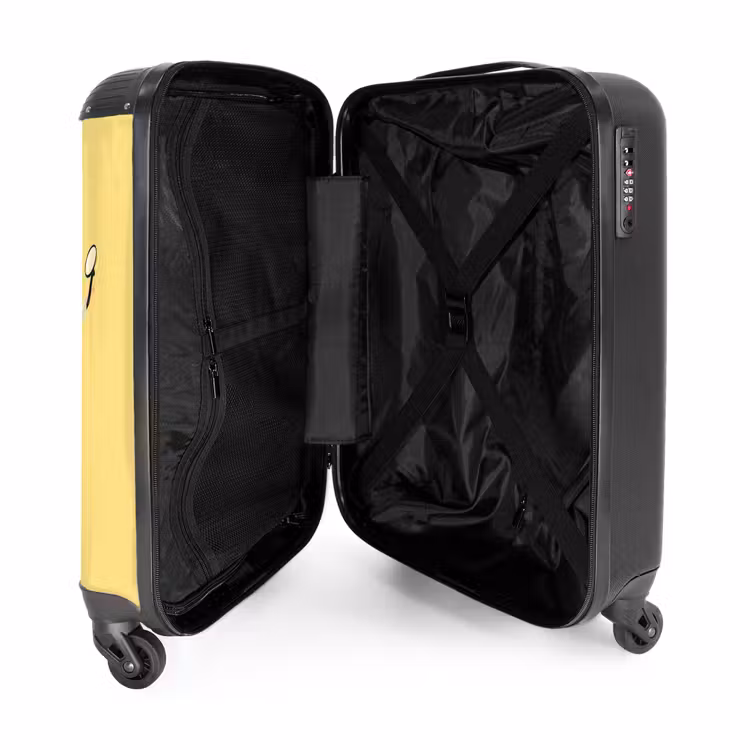 Escar-Go - Geel NBS - Handbagage koffer - Kinderen Unisex middel -binnenkant