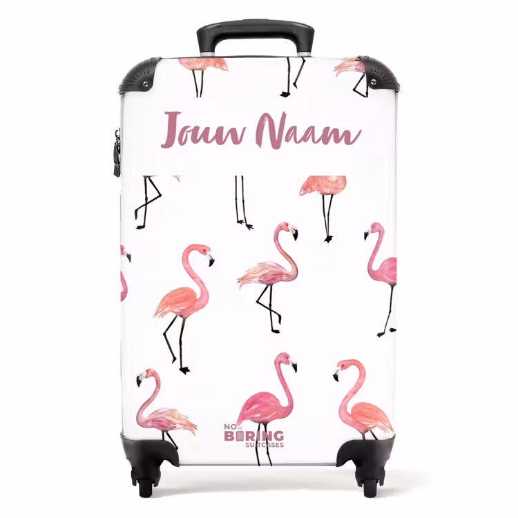 Flamingo feestje NBS - Handbagage koffer - Kinderen Unisex middel -productfoto_recht