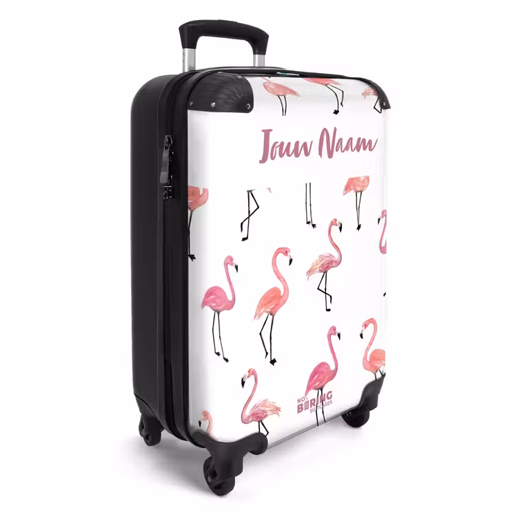 Flamingo feestje NBS - Handbagage koffer - Kinderen Unisex middel -productfoto_3d