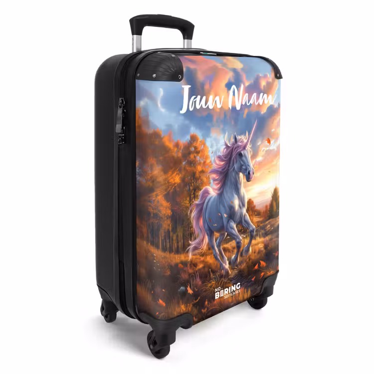 Galopperende Eenhoorn in Herfstwereld NBS - Handbagage koffer - Kinderen Unisex middel -productfoto_3d