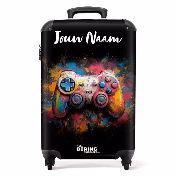 Game Controller Bedekt met Verf NBS - Handbagage koffer - Kinderen Unisex middel -productfoto_recht