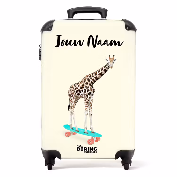 Gierende giraffe NBS - Handbagage koffer - Kinderen Unisex middel -productfoto_recht