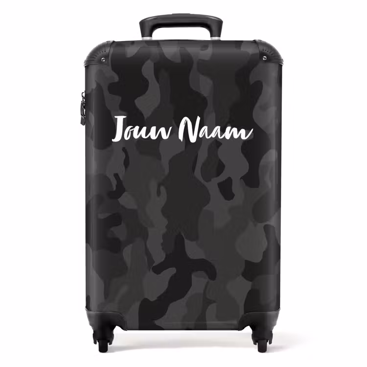 Groene camouflage print NBS - Handbagage koffer - Kinderen Unisex middel -productfoto_recht