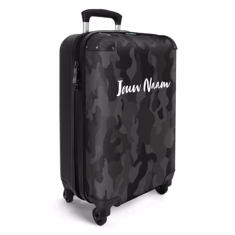 Groene camouflage print NBS - Handbagage koffer - Kinderen Unisex middel -productfoto_3d