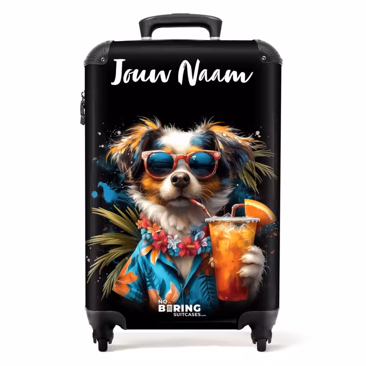 Hond in Tropische Sferen NBS - Handbagage koffer - Kinderen Unisex middel -productfoto_recht