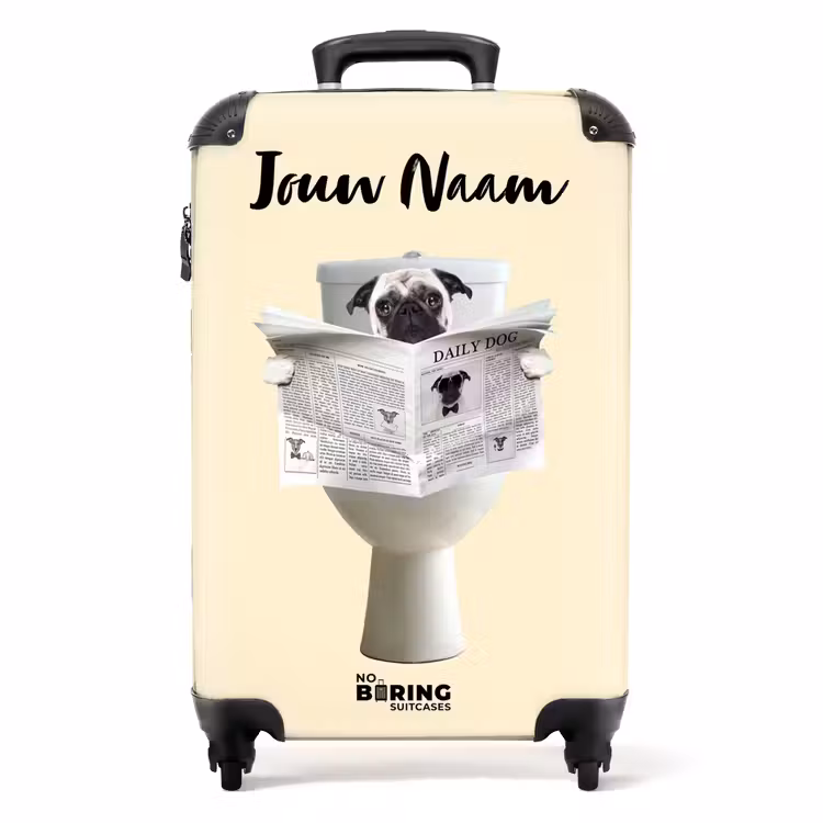 Hondje Leest de Krant NBS - Handbagage koffer - Kinderen Unisex middel -productfoto_recht