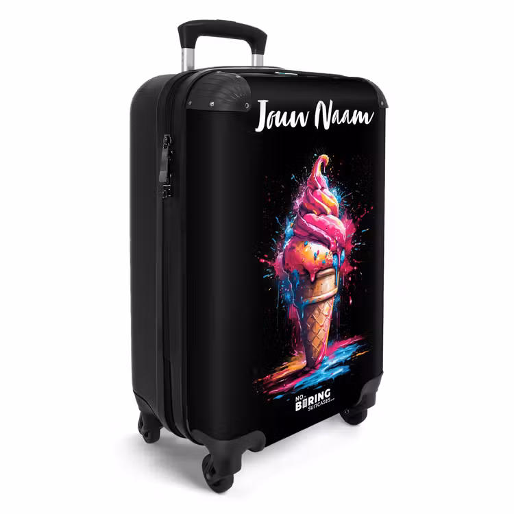 Ijshoorntje met Blauwe en Roze Verf NBS - Handbagage koffer - Kinderen Unisex middel -productfoto_3d