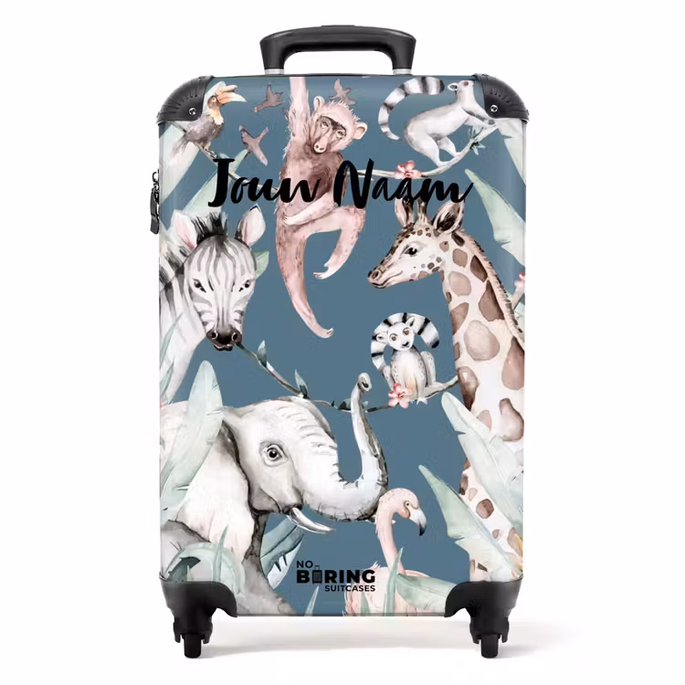 Jungle Dierenfeest NBS - Handbagage koffer - Kinderen Unisex middel -productfoto_recht