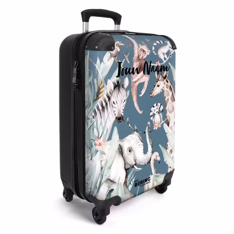 Jungle Dierenfeest NBS - Handbagage koffer - Kinderen Unisex middel -productfoto_3d