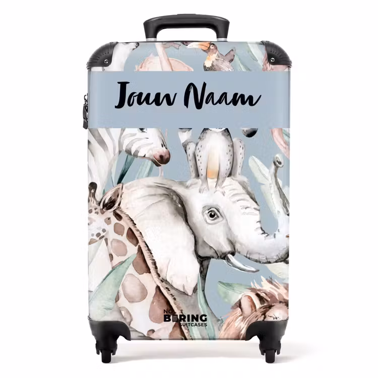Jungle in Lichte Kleuren NBS - Handbagage koffer - Kinderen Unisex middel -productfoto_recht