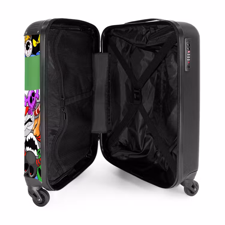 Kleurrijke Monstermix NBS - Handbagage koffer - Kinderen Unisex middel -binnenkant