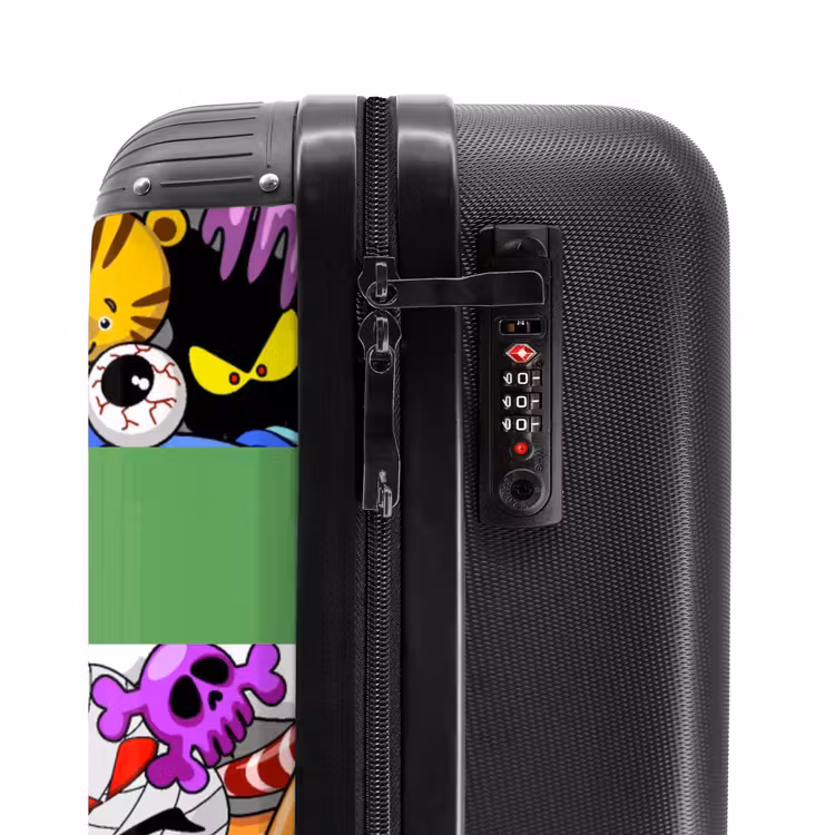 Kleurrijke Monstermix NBS - Handbagage koffer - Kinderen Unisex middel -slot