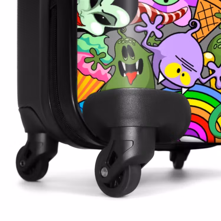 Kleurrijke Monstermix NBS - Handbagage koffer - Kinderen Unisex middel -wiel