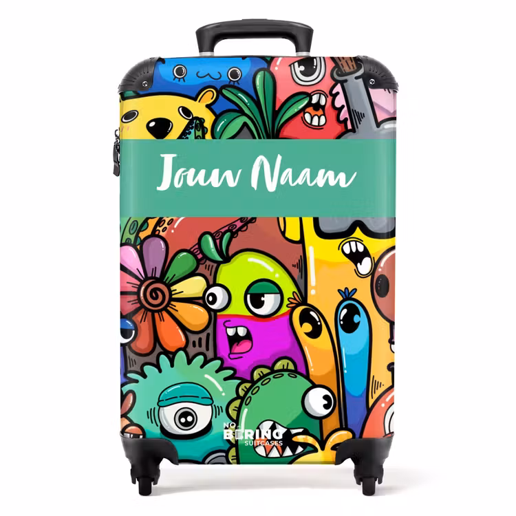 Kleurrijke Monsterparade NBS - Handbagage koffer - Kinderen Unisex middel -productfoto_recht
