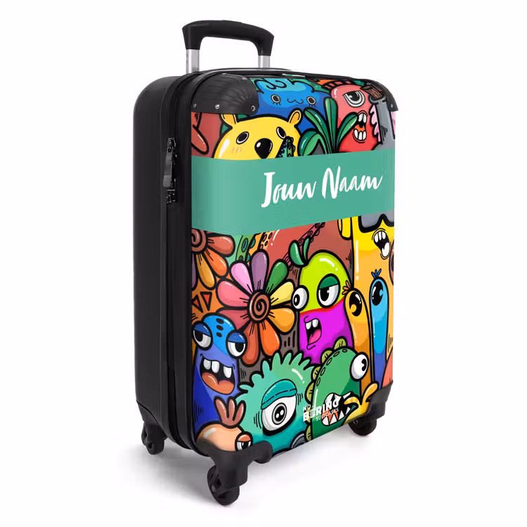 Kleurrijke Monsterparade NBS - Handbagage koffer - Kinderen Unisex middel -productfoto_3d