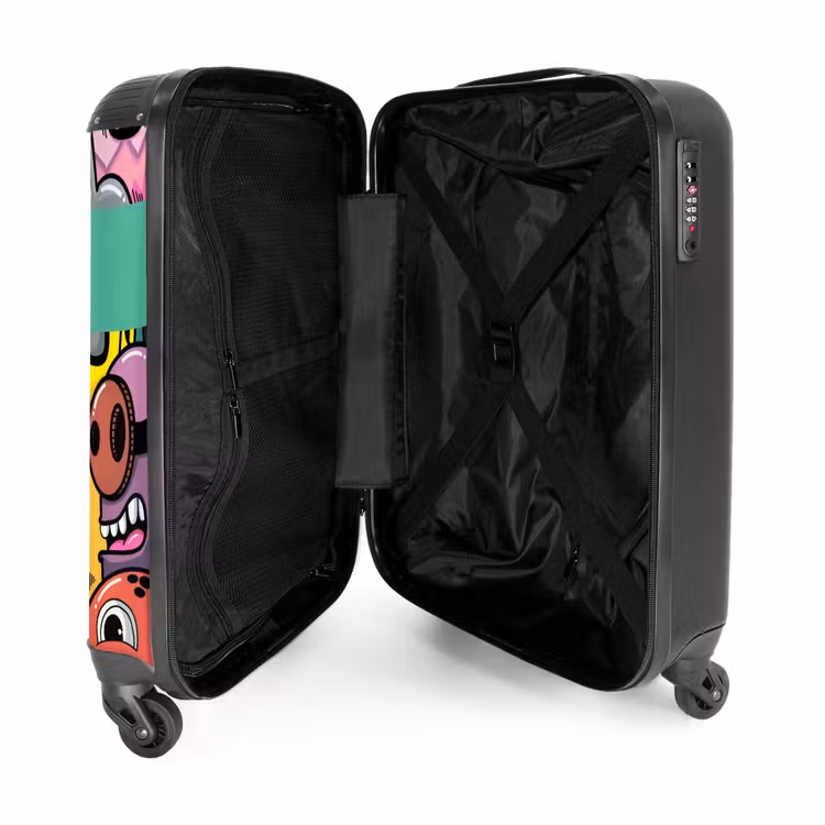 Kleurrijke Monsterparade NBS - Handbagage koffer - Kinderen Unisex middel -binnenkant
