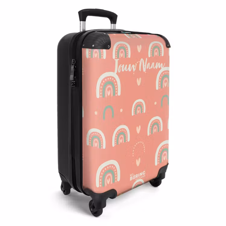 Koraal kleurenbogen NBS - Handbagage koffer - Kinderen Unisex middel -productfoto_3d