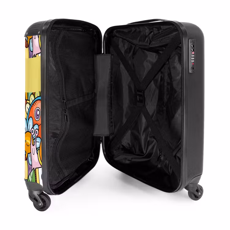 Monster met Stippen NBS - Handbagage koffer - Kinderen Unisex middel -binnenkant