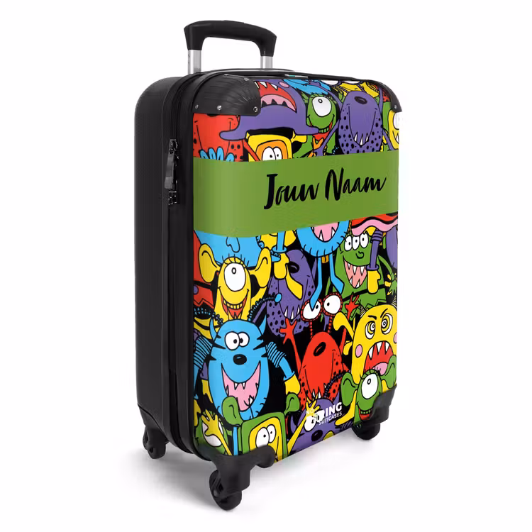 Monsters met Felle Kleuren NBS - Handbagage koffer - Kinderen Unisex middel -productfoto_3d