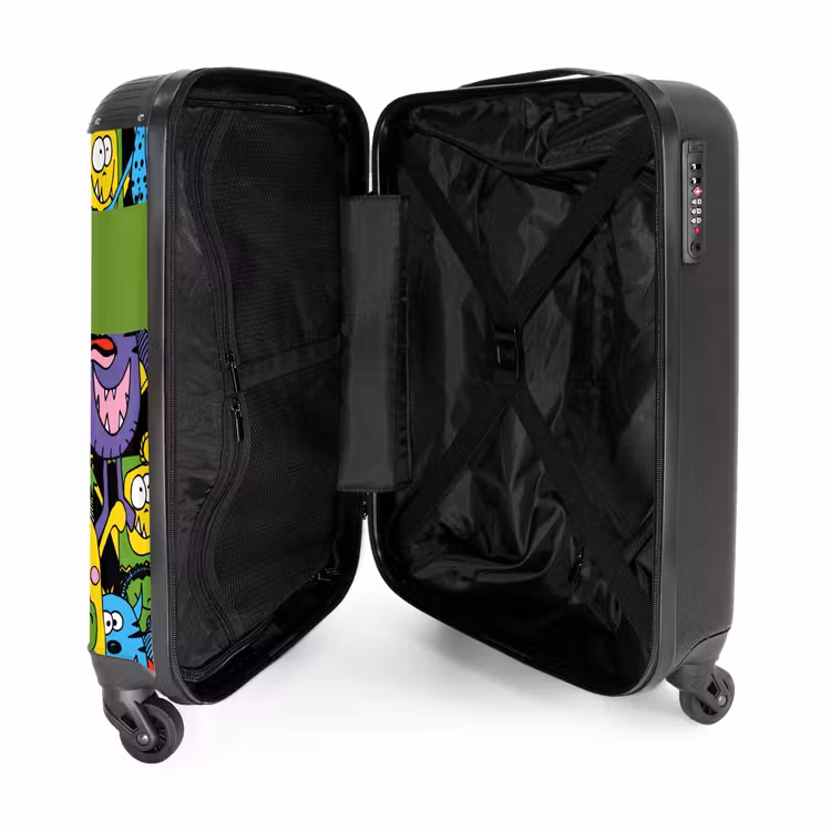 Monsters met Felle Kleuren NBS - Handbagage koffer - Kinderen Unisex middel -binnenkant