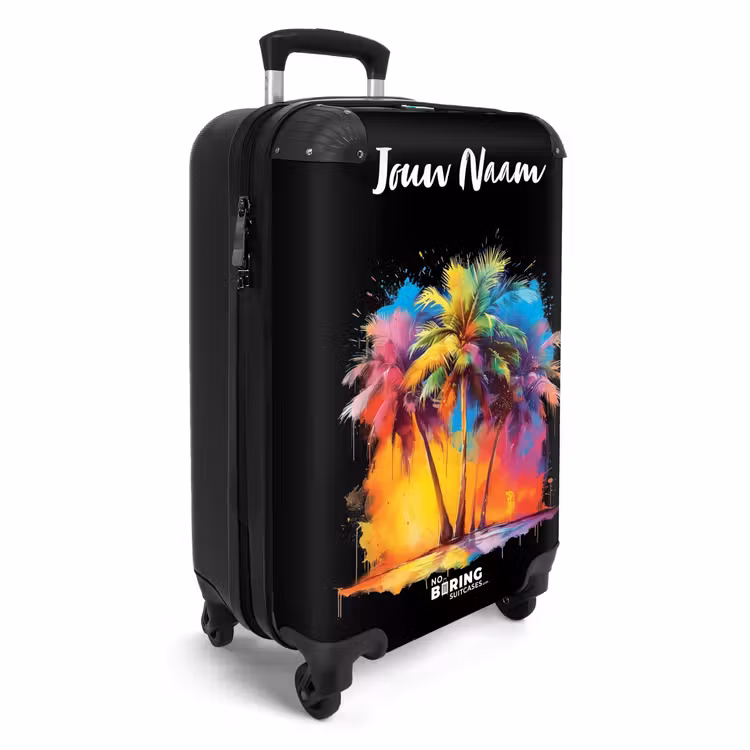 Palmbomen Besmeurd met Verf NBS - Handbagage koffer - Kinderen Unisex middel -productfoto_3d