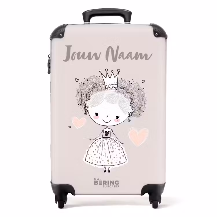 Prinses met krulletjes NBS - Handbagage koffer - Kinderen Unisex middel -productfoto_recht
