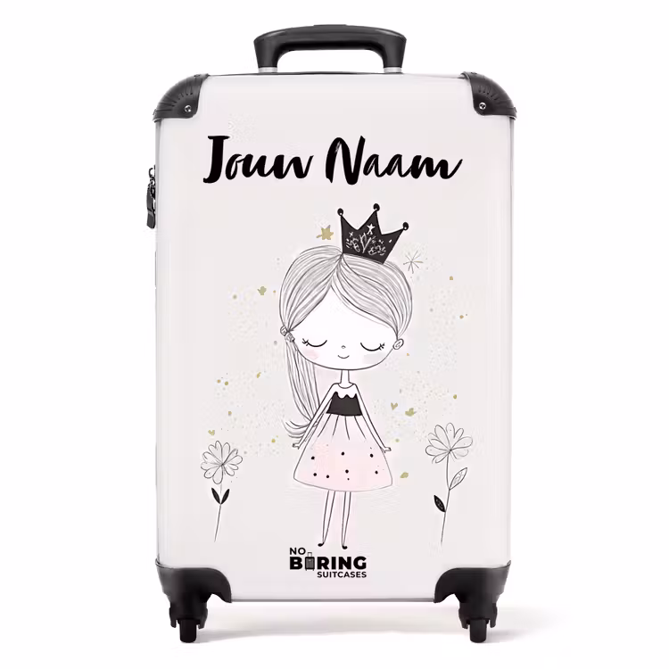 Prinses met zwart jurkje NBS - Handbagage koffer - Kinderen Unisex middel -productfoto_recht