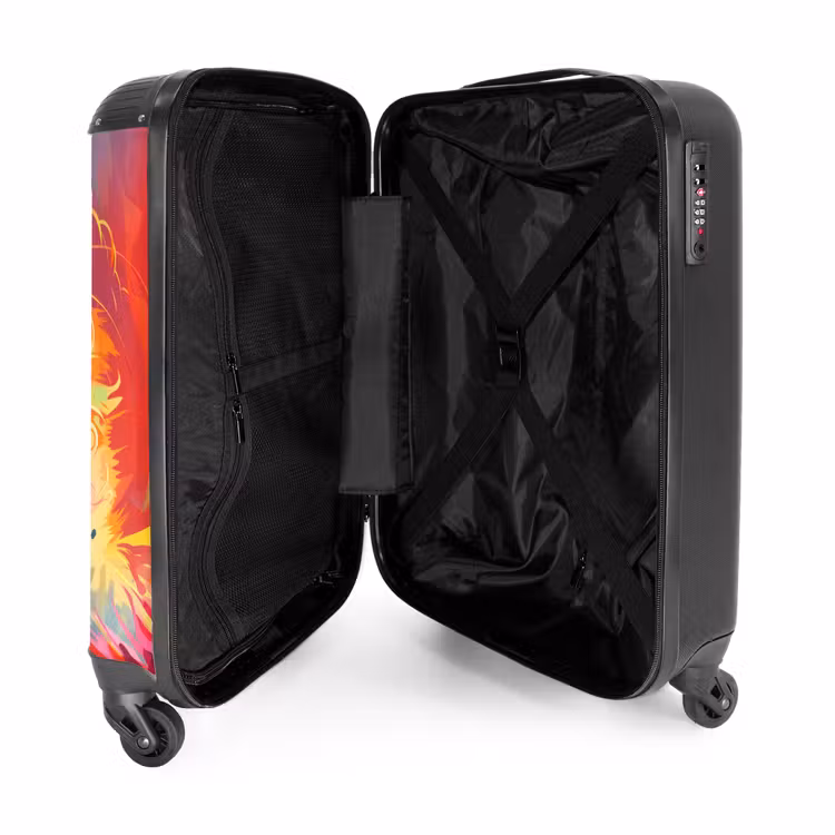 Roze Monstertruck Vliegt over het Asfalt NBS - Handbagage koffer - Kinderen Unisex middel -binnenkant