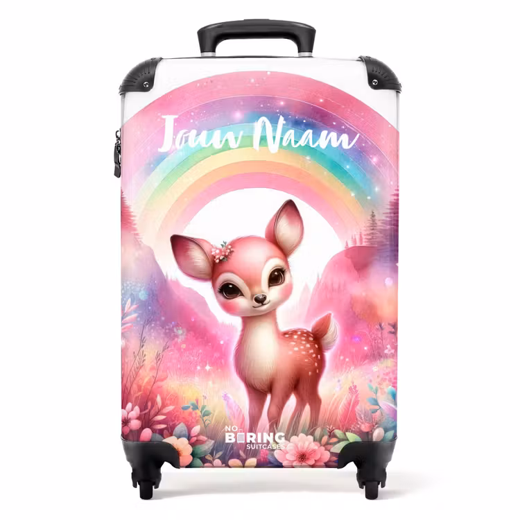 Roze reebokje NBS - Handbagage koffer - Kinderen Unisex middel -productfoto_recht