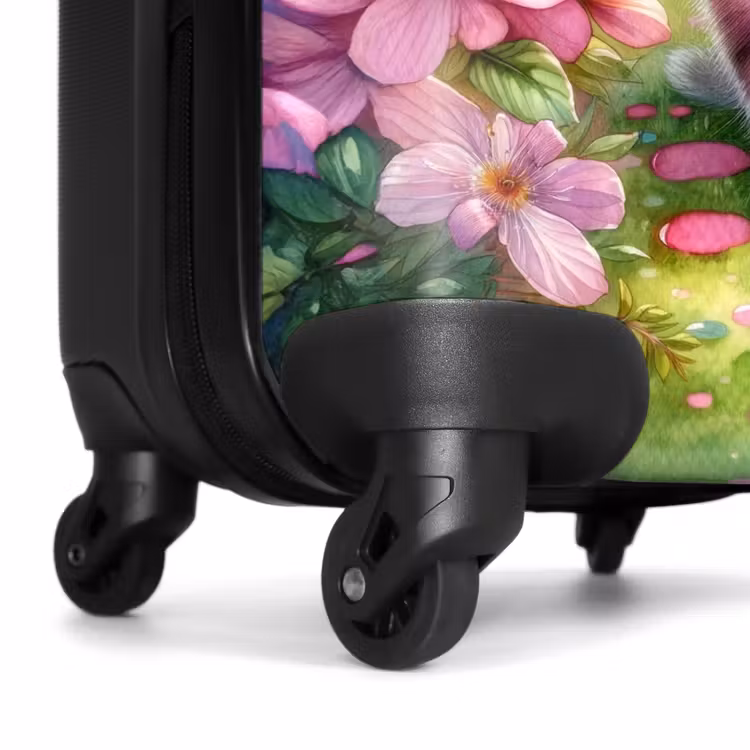 Roze regenboogkatje NBS - Handbagage koffer - Kinderen Unisex middel -wiel