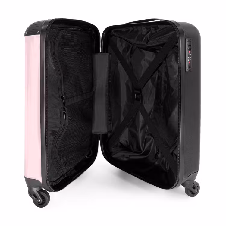 Roze rollerflamingo NBS - Handbagage koffer - Kinderen Unisex middel -binnenkant