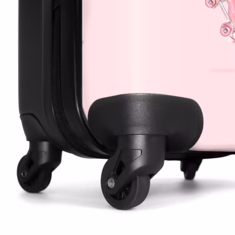 Roze rollerflamingo NBS - Handbagage koffer - Kinderen Unisex middel -wiel