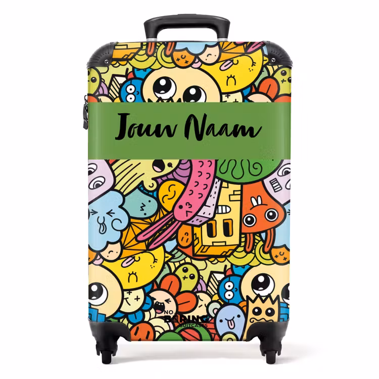 Schattige Beestjes in Stad NBS - Handbagage koffer - Kinderen Unisex middel -productfoto_recht