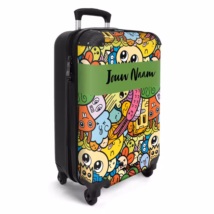Schattige Beestjes in Stad NBS - Handbagage koffer - Kinderen Unisex middel -productfoto_3d