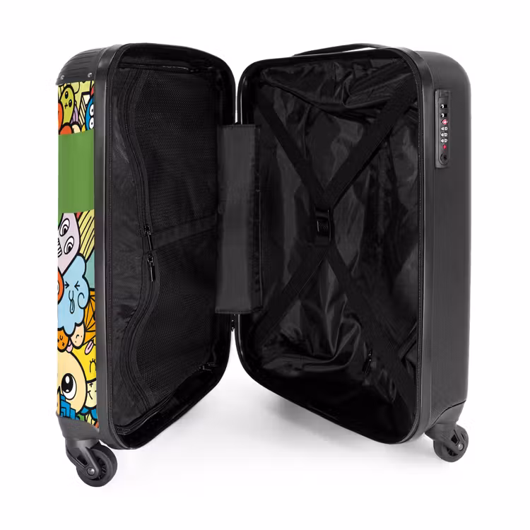 Schattige Beestjes in Stad NBS - Handbagage koffer - Kinderen Unisex middel -binnenkant