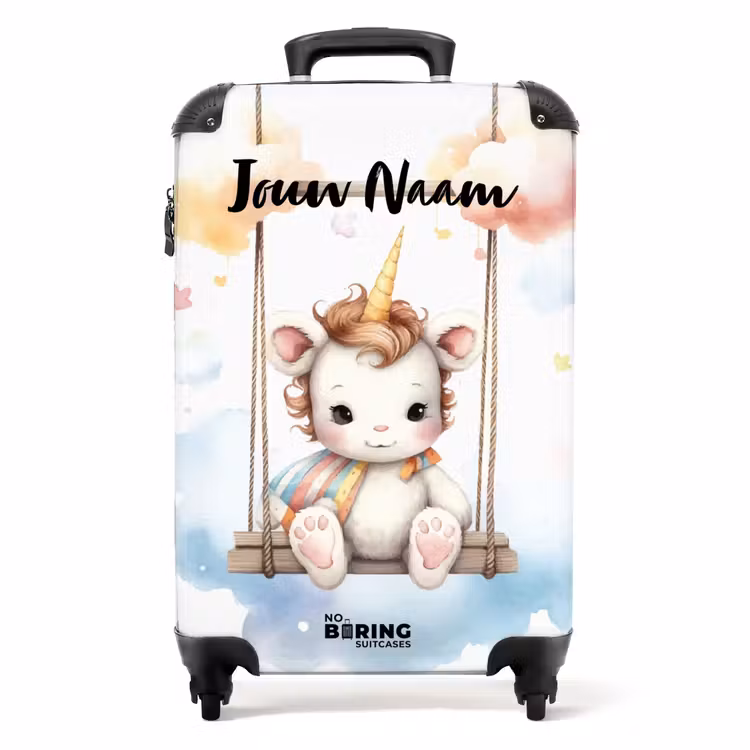 Schommelende baby eenhoorn NBS - Handbagage koffer - Kinderen Unisex middel -productfoto_recht