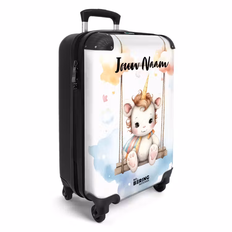 Schommelende baby eenhoorn NBS - Handbagage koffer - Kinderen Unisex middel -productfoto_3d