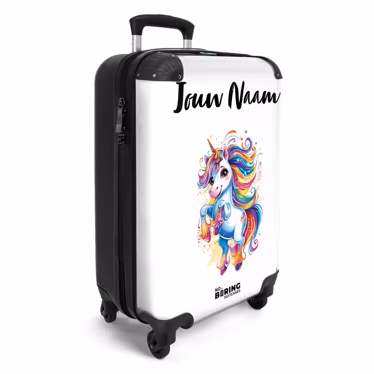 Steigerende Eenhoorn met Regenboogmanen NBS - Handbagage koffer - Kinderen Unisex middel -productfoto_3d