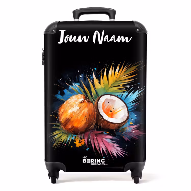 Street Art van Kokosnoten en Kleurrijke Bladeren NBS - Handbagage koffer - Kinderen Unisex middel -productfoto_recht