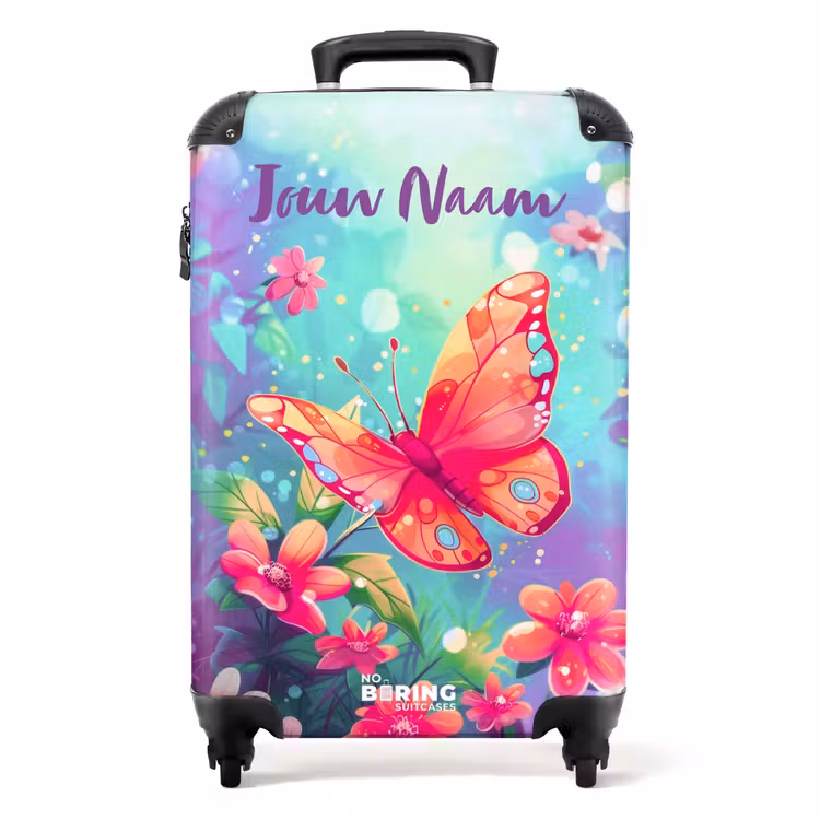 Verbluffende vlinder NBS - Handbagage koffer - Kinderen Unisex middel -productfoto_recht