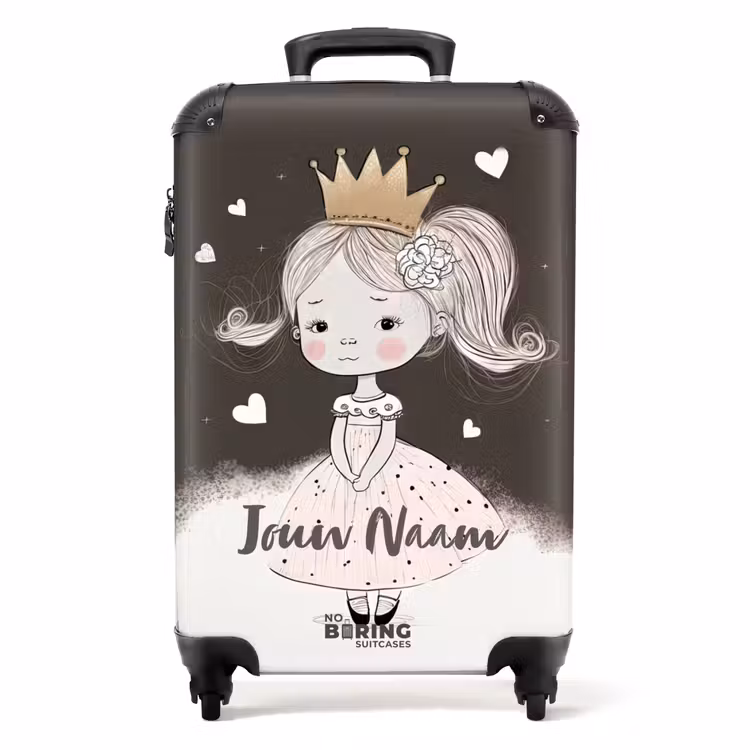 Verlegen prinses met bloem NBS - Handbagage koffer - Kinderen Unisex middel -productfoto_recht