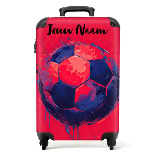 Voetbalvibes - Verf - Blauw - Rood NBS - Handbagage koffer - Kinderen Unisex middel -productfoto_recht