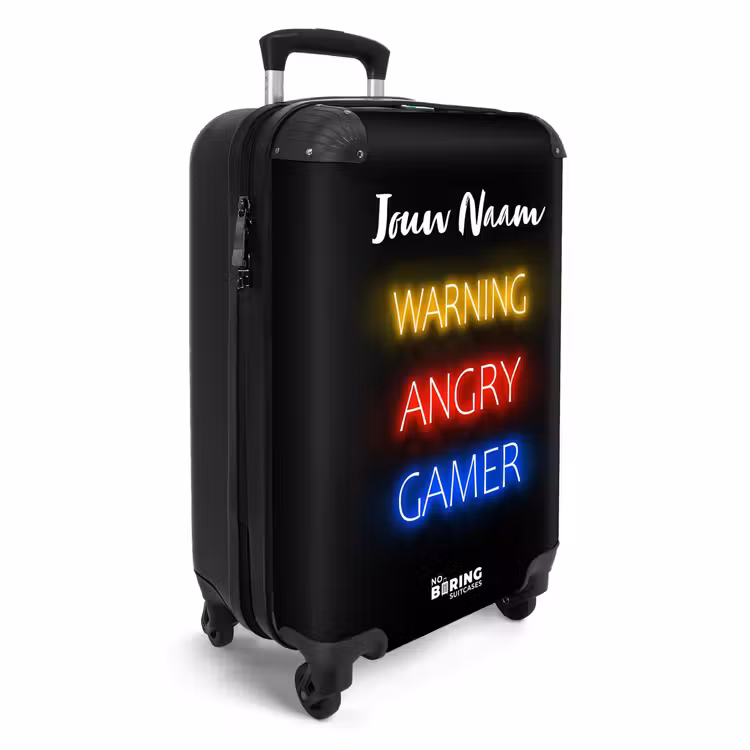 Warning Angry Gamer NBS - Handbagage koffer - Kinderen Unisex middel -productfoto_3d
