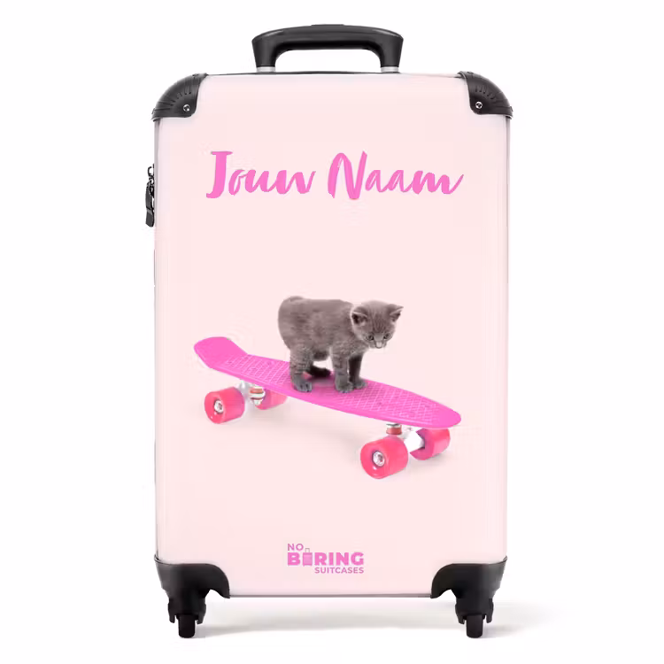 Wheely whiskers NBS - Handbagage koffer - Kinderen Unisex middel -productfoto_recht