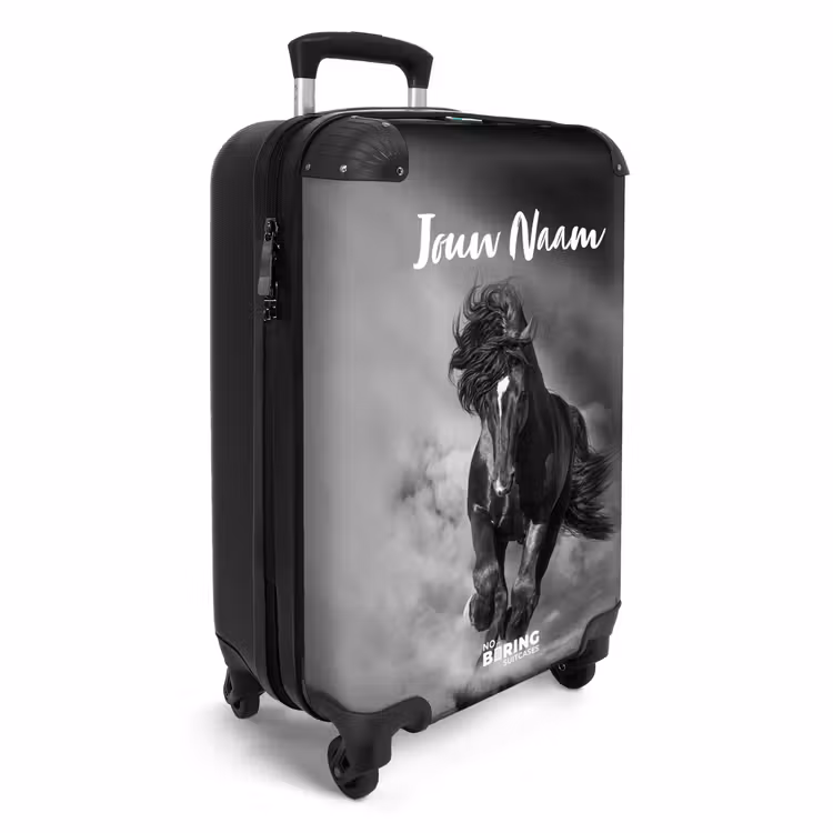 Zwart paard in galop NBS - Handbagage koffer - Kinderen Unisex middel -productfoto_3d