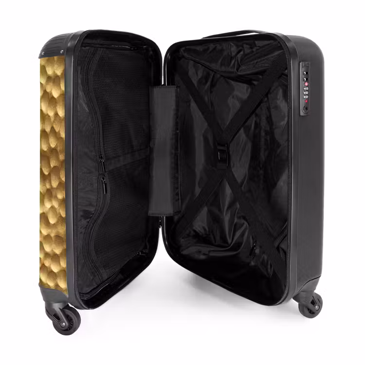 Metaal - Dynamisch - Goud NBS - Handbagage koffer - Volwassenen Unisex middel -binnenkant