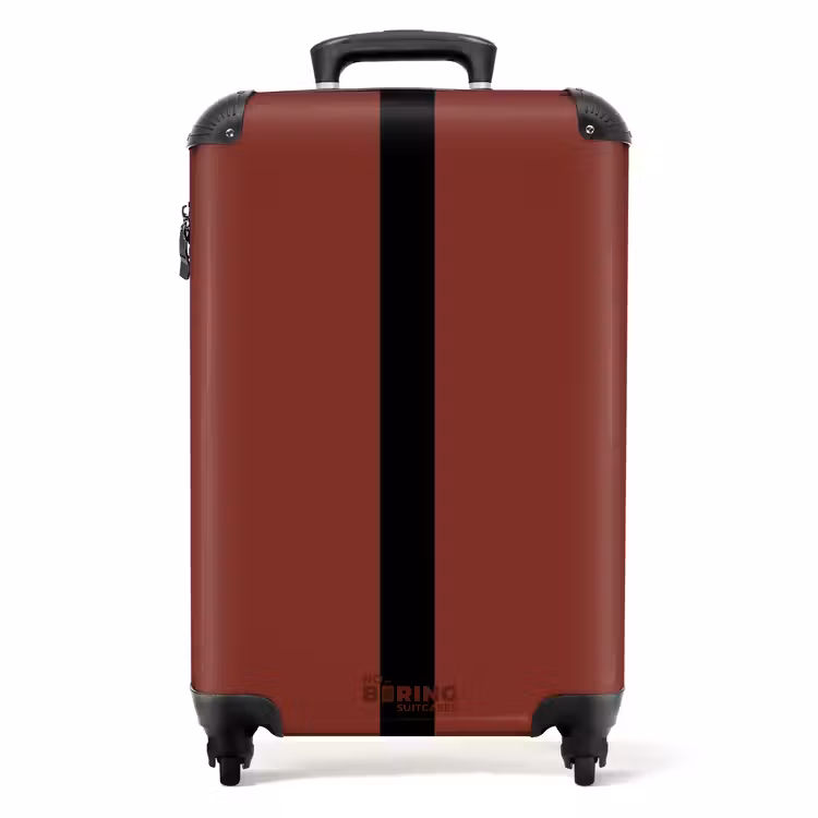 Minimal - Donkerrood met zwarte streep NBS - Handbagage koffer - Unisex middel -productfoto_recht