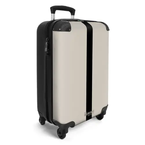 Minimal - Licht beige met zwarte streep NBS - Handbagage koffer - Unisex middel -productfoto_3d